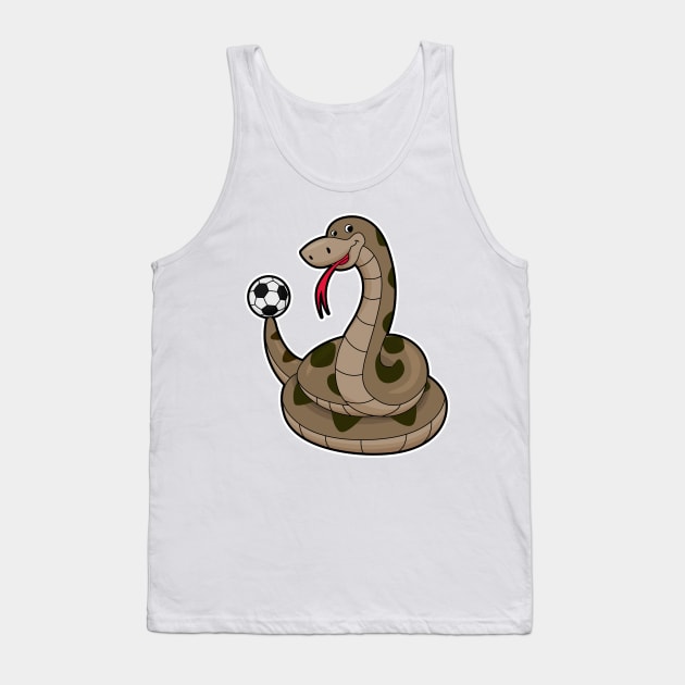 Snake as Soccer player with Soccer ball Tank Top by Markus Schnabel